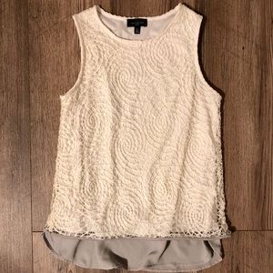 The Limited XS cream lace with grey bottom tank